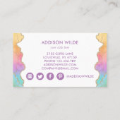 Carte De Visite Aquarelle arc-en-ciel Gold (Dos)