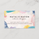 Carte De Visite Aquarelle Arrière - plan artistique | Monogramme (Dos)