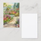 Carte De Visite Aquarelle Arrière - plan de jardin de campagne (Devant / Derrière)