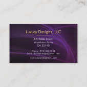 Carte De Visite Aquarelle Arrière - plan en marbre doré Lavender (Dos)