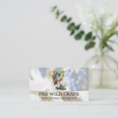 Carte De Visite Aquarelle Art Verre et raisins (Debout devant)