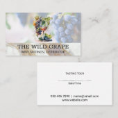 Carte De Visite Aquarelle Art Verre et raisins (Devant / Derrière)