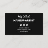 Carte De Visite Aquarelle Artiste de maquillage Glam Gold Pink Bus (Dos)