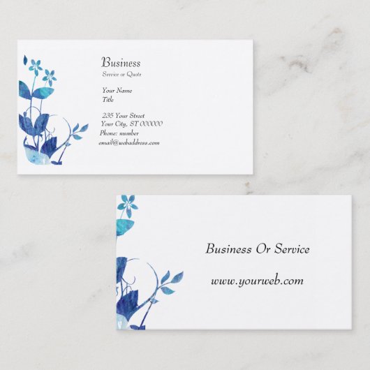 Carte De Visite Aquarelle artistique mignonne de Blueattitude (Devant / Derrière)