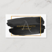 Carte De Visite Aquarelle artistique moderne et or (Devant)