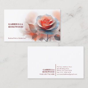 Carte De Visite Aquarelle artistique Rouge Rose Bleu