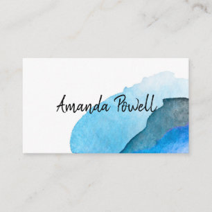 Carte De Visite aquarelle artistique turquoise abstrait