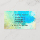 Carte De Visite aquarelle artistique turquoise design d'art abstra (Dos)