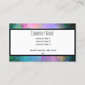 Carte De Visite aquarelle artistique turquoise et violette (Dos)