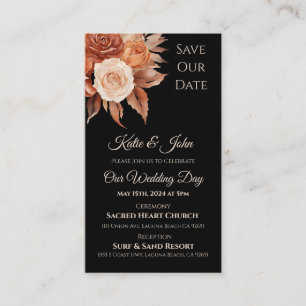 Carte De Visite Aquarelle Autumn Bouquet-Wedding Enregistrer la da