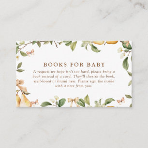 Carte De Visite Aquarelle Baby shower à poires florales