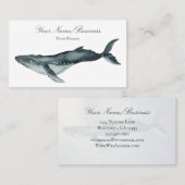 Carte De Visite Aquarelle Baleine à bosse Ocean Beach (Devant / Derrière)