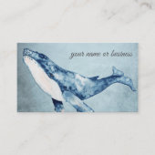 Carte De Visite Aquarelle Baleine à bosse Ocean Beach (Devant)