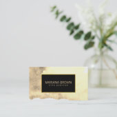 Carte De Visite Aquarelle Beige Arrière - plan Gold Frame (Debout devant)