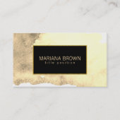 Carte De Visite Aquarelle Beige Arrière - plan Gold Frame (Devant)