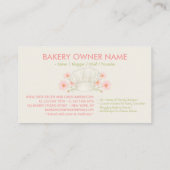 Carte De Visite Aquarelle beige boulangerie pâtisserie (Dos)