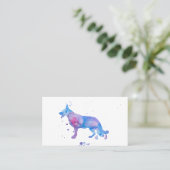 Carte De Visite Aquarelle Berger bleu Chien moderne Illustration (Debout devant)