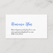 Carte De Visite Aquarelle Berger bleu Chien moderne Illustration (Dos)