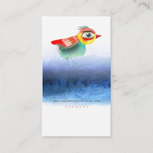 Carte De Visite Aquarelle Bird (Devant)