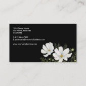 Carte De Visite Aquarelle Blanc Cosmos Fleurs Peinture Botanique (Dos)