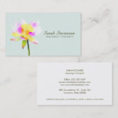 Carte De Visite Aquarelle blanc Lotus Holistic Health Spa (Devant / Derrière)