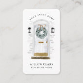 Carte De Visite Aquarelle blanche devant porte Wreath Immobilier (Devant)