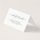 Carte De Visite Aquarelle blanche élégante Lashes Floral (Dos)