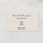 Carte De Visite Aquarelle blanche et Citrouille or (Dos)