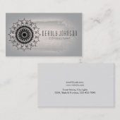 Carte De Visite Aquarelle blanche et noire Gris Simple (Devant / Derrière)