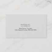 Carte De Visite Aquarelle blanche et noire Gris Simple (Dos)