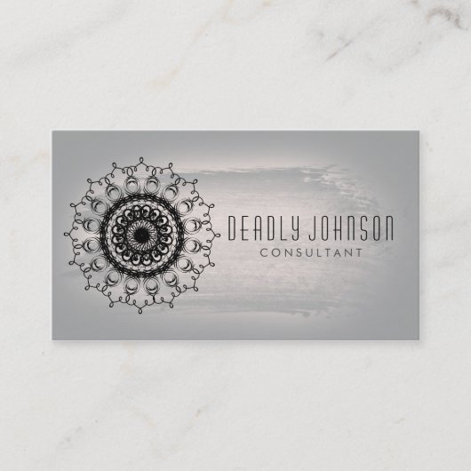 Carte De Visite Aquarelle blanche et noire Gris Simple (Devant)