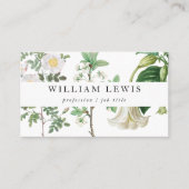 Carte De Visite Aquarelle blanche Floral & Green Professional (Devant)
