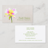 Carte De Visite Aquarelle blanche Lotus Holistic Spa naturel (Devant / Derrière)