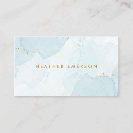 Carte De Visite Aquarelle bleu (Devant)