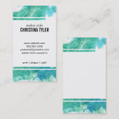 Carte De Visite Aquarelle | Bleu (Devant / Derrière)