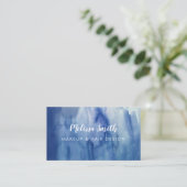 Carte De Visite Aquarelle bleu Abstrait Maquillage Artiste Salon d (Debout devant)