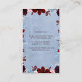 Carte De Visite Aquarelle bleu Bourgogne et bleu poussiéreux (Dos)