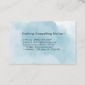 Carte De Visite Aquarelle bleu clair (Dos)