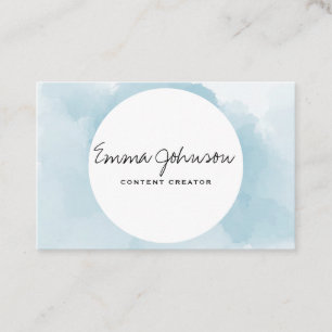 Carte De Visite Aquarelle bleu clair