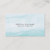 Carte De Visite Aquarelle bleu clair Aqua Ombre Plretty (Devant)
