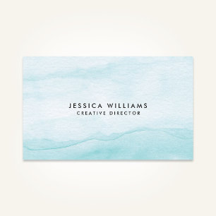 Carte De Visite Aquarelle bleu clair Aqua Ombre Plretty