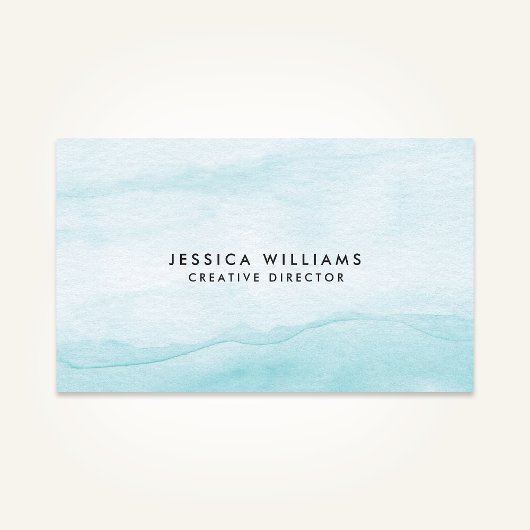 Carte De Visite Aquarelle bleu clair Aqua Ombre Plretty