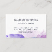 Carte De Visite Aquarelle bleu clair paisible (Dos)