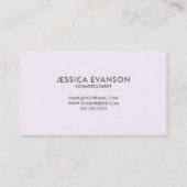 Carte De Visite Aquarelle bleu créatif violet Hello Typographie (Dos)