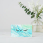 Carte De Visite aquarelle bleu et turquoise élégant design (Debout devant)