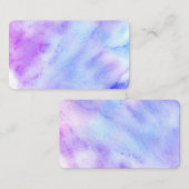 Carte De Visite aquarelle bleu et violet conception double face (Devant / Derrière)
