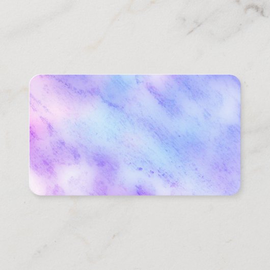 Carte De Visite aquarelle bleu et violet conception double face (Dos)