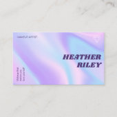 Carte De Visite Aquarelle bleu et violet Design holographique Beau (Devant)