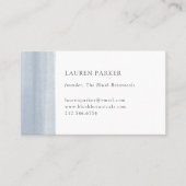 Carte De Visite Aquarelle bleu foncé simple (Devant)