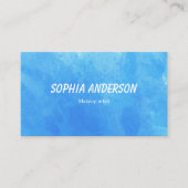 Carte De Visite Aquarelle bleu gras avec typographie moderne (Devant)